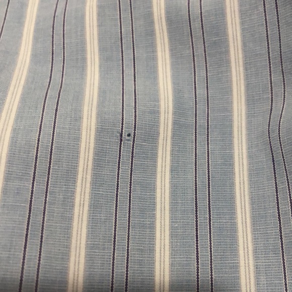 Burberry Blue and White Stripe Button Down Mens Size 16.5 -35 - Picture 15 of 16